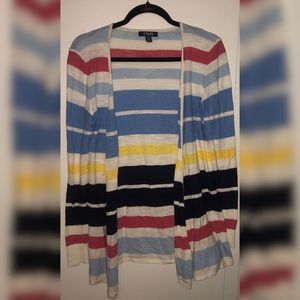 Chaps Striped Cardigan